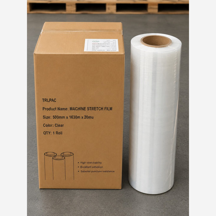 TRL Machine Stretch Film 500mm x 1630m x 20mu - Clear