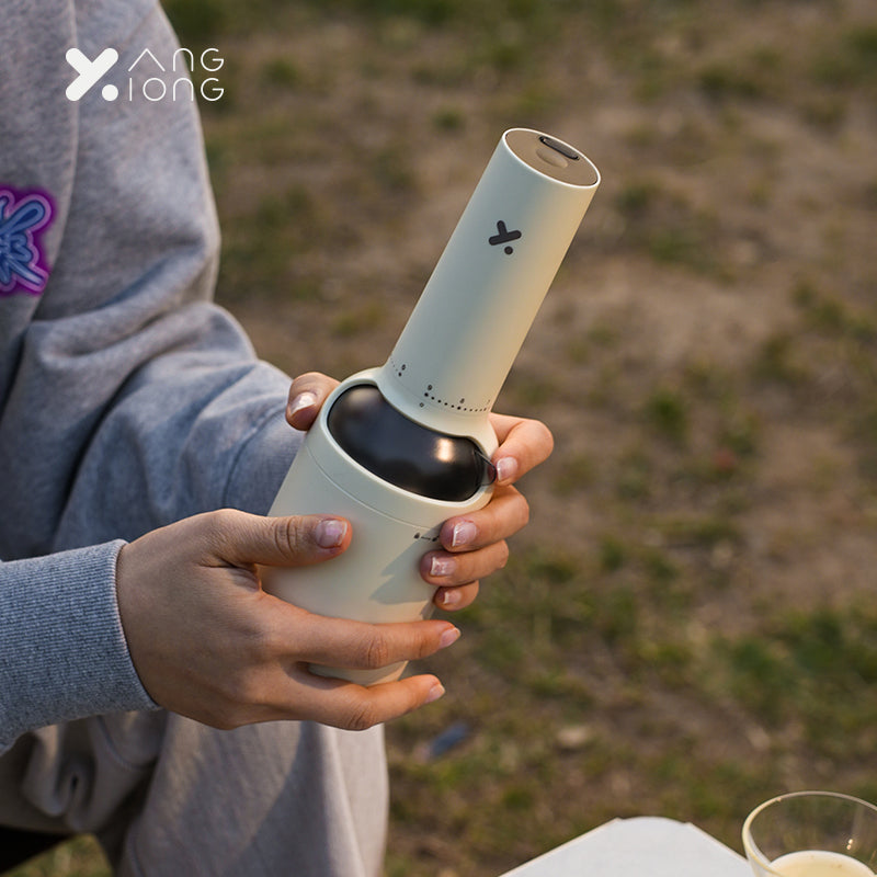 Bottle-Inspired Electric Coffee Grinder